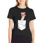 Ostrich Bird in The Pocket Funny Ostrich  Cotton T-Shirt