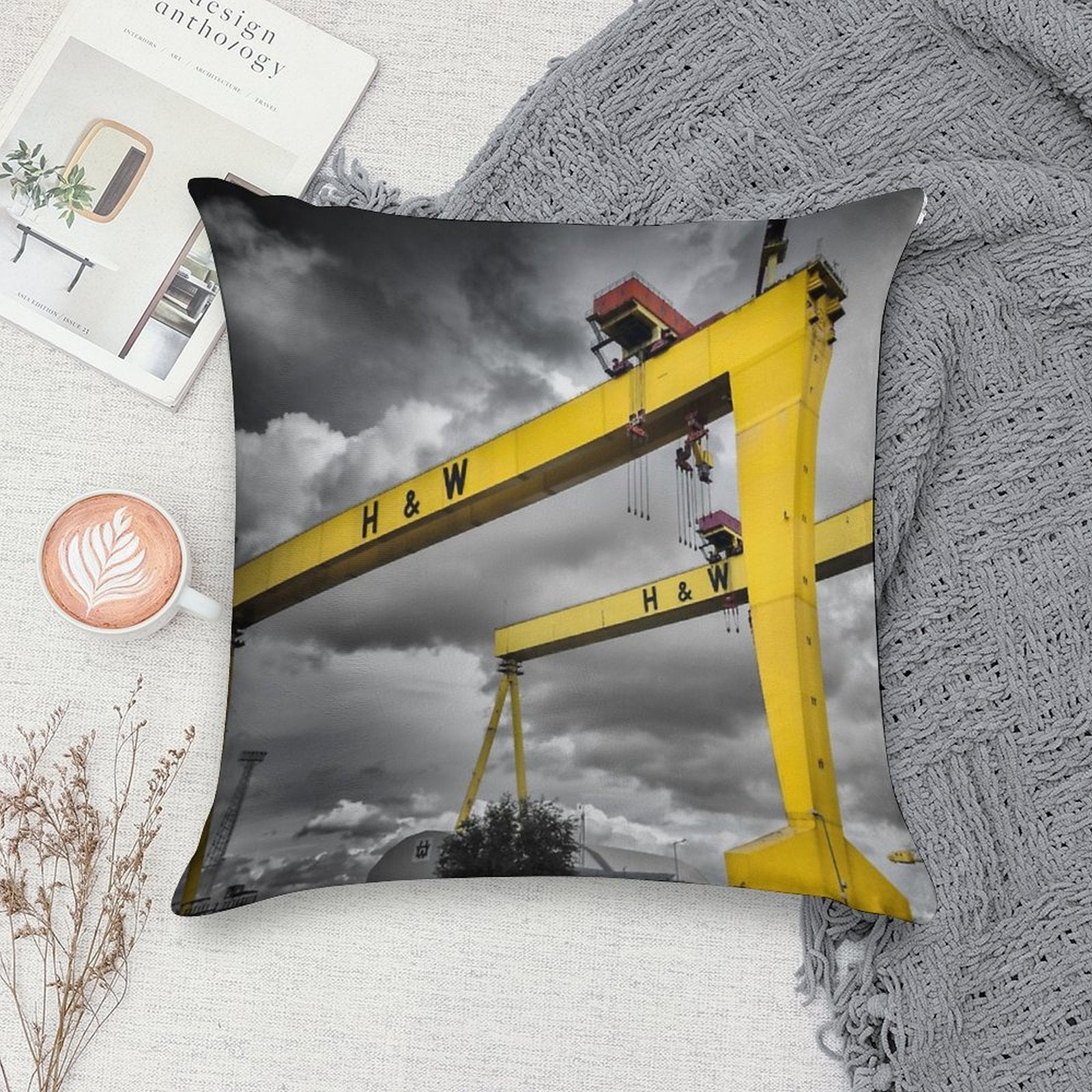 Belfast Shipyard 7 Soft Bedroom Essential Throw Pillow