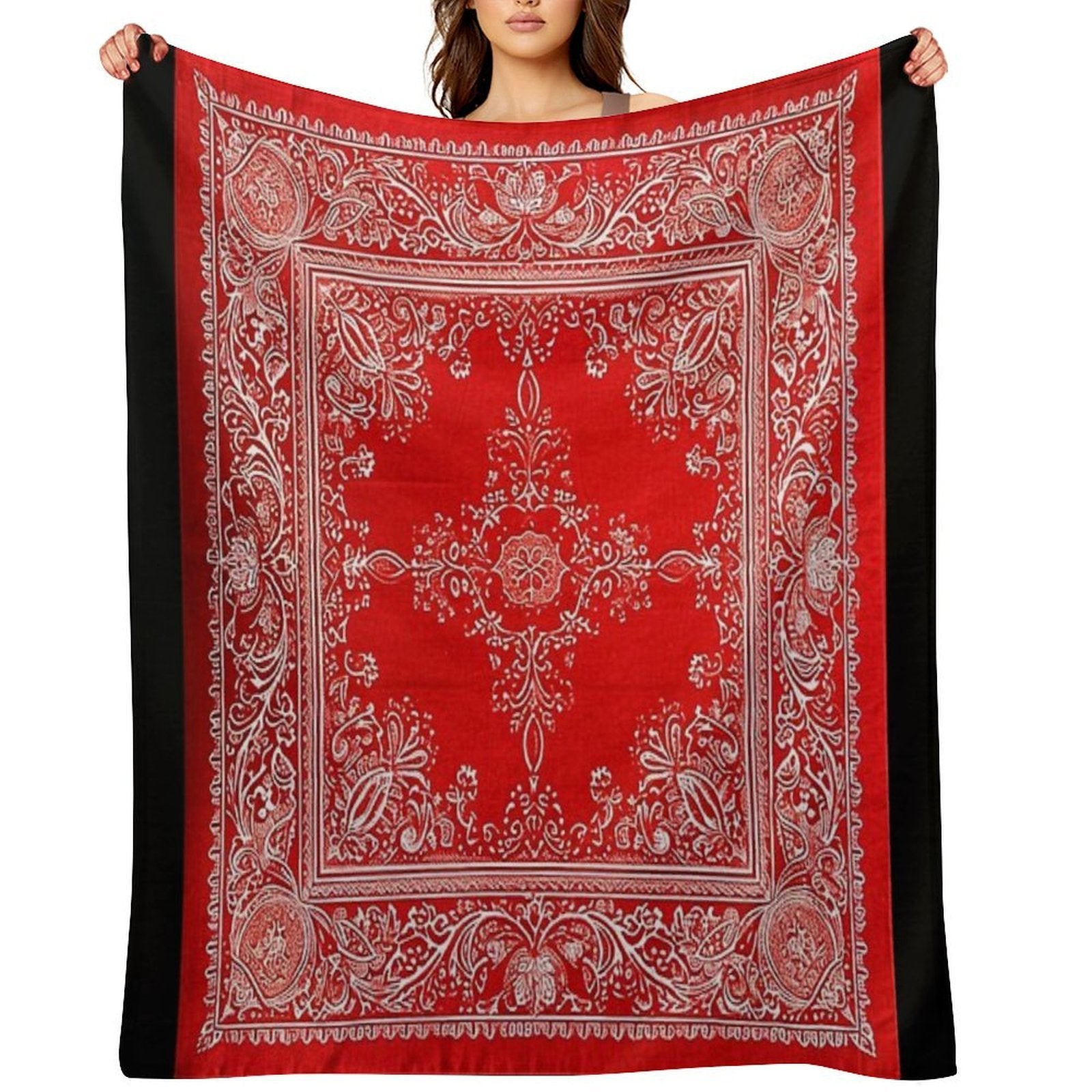 Classic Red Bandanna Style Quick-dry Throw Blanket