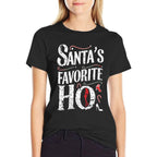Funny Santas Favorite Ho Inappropriate Christmas for Women  Fade-proof Color T-Shirt