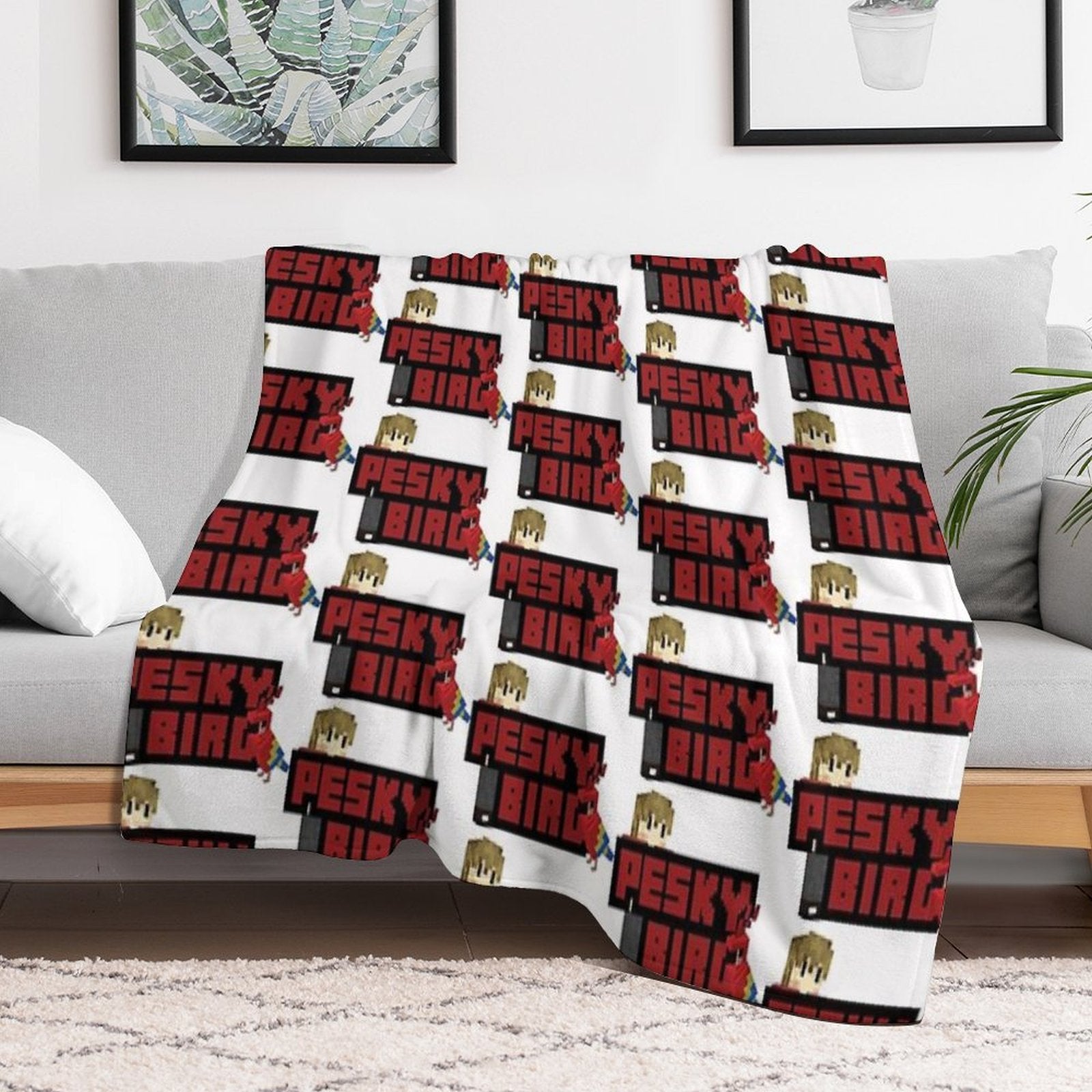 Pesky Bird - Layered Mobs Multi-functional Throw Blanket