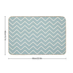A Beautiful Geometric Aqua  Cream-pattern Durable Bath Mat
