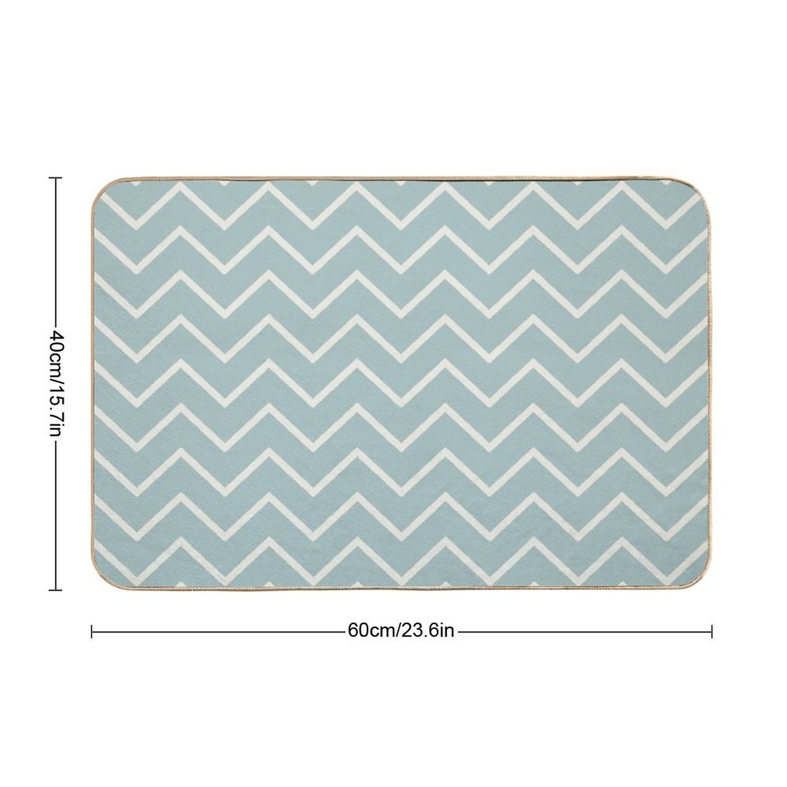 A Beautiful Geometric Aqua  Cream-pattern Durable Bath Mat