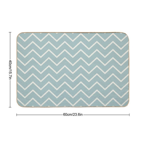 A Beautiful Geometric Aqua  Cream-pattern Durable Bath Mat