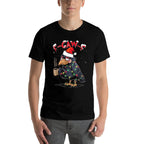 F-Caw-F Christmas Crow Xmas Goth Lights Santa Hat Raven Comfortable T-Shirt