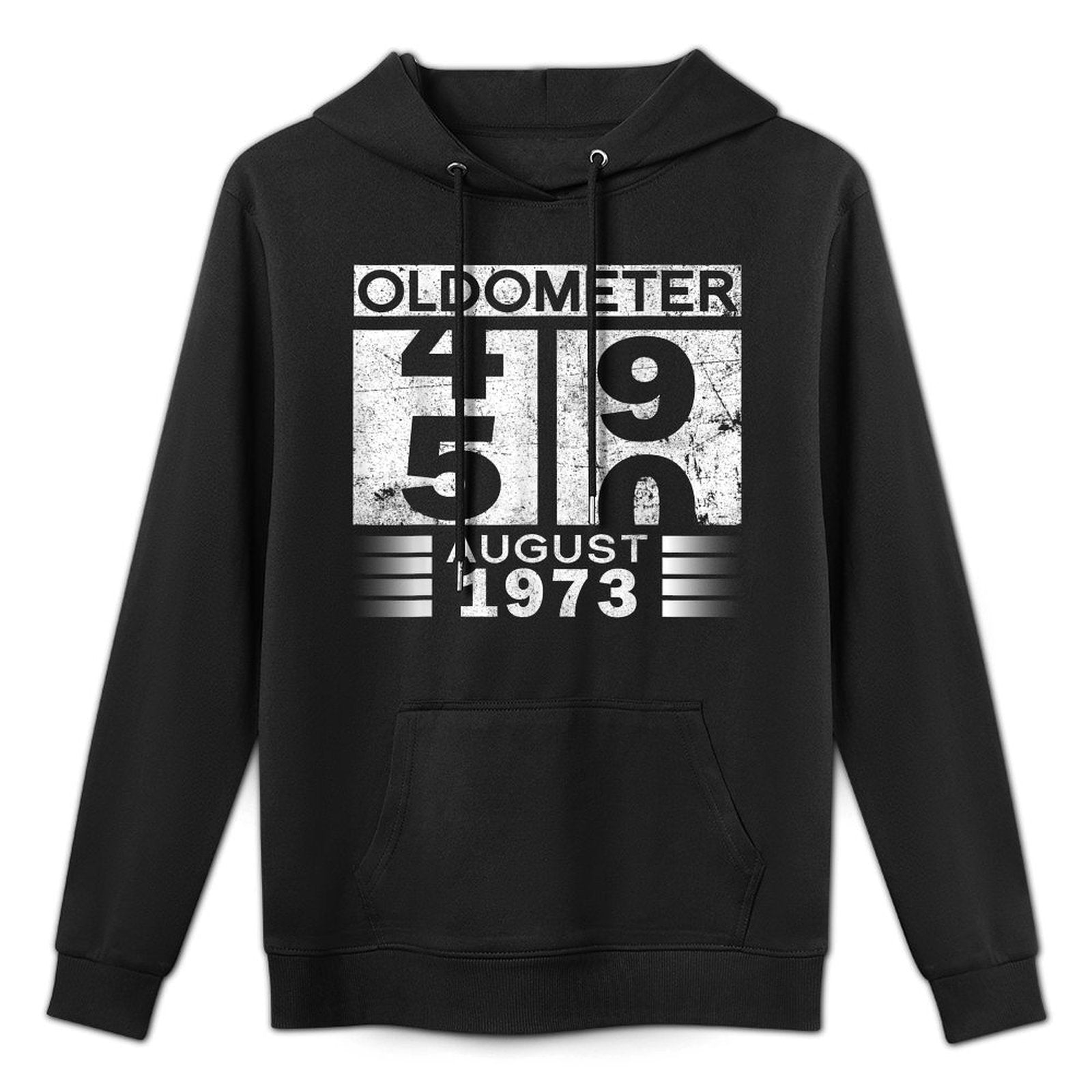 Oldometer 49-50 Born In August 1973 Funny 50th Birthday Machine Washable Hoodie
