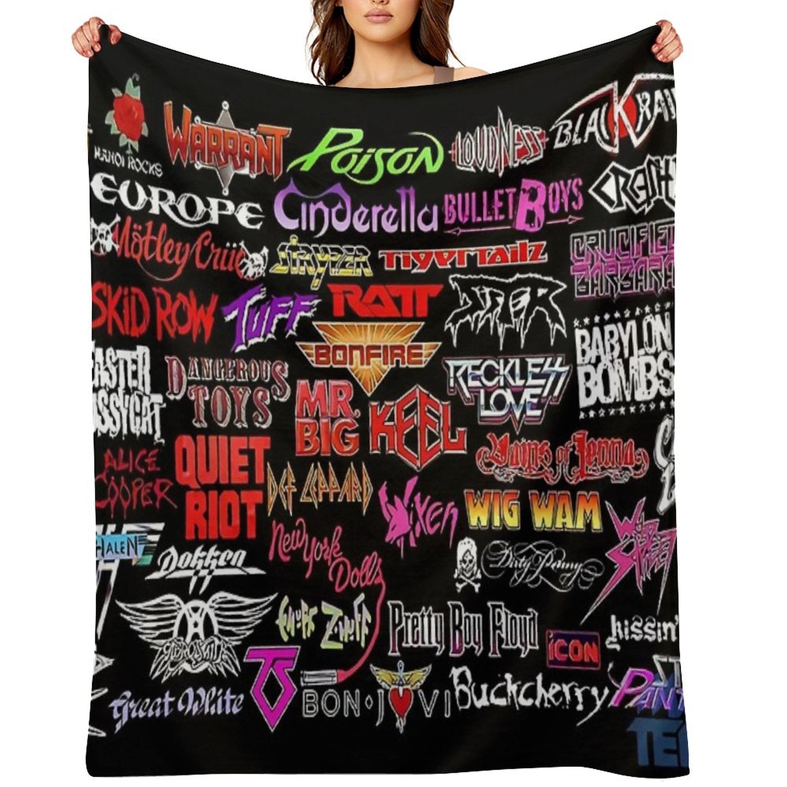 All About Logo Band Easy Care Throw Blanket