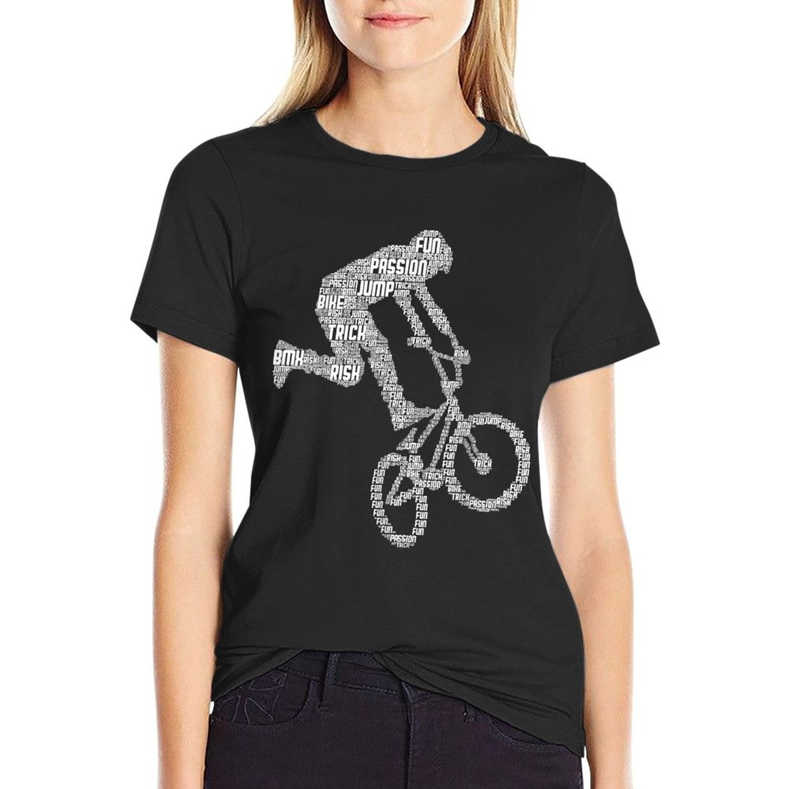 BMX Rider Bike Bicycle Stunt Racing Boys Kids  Polyester Blend T-Shirt