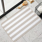 Pastel Pink And White Horizontal Stripe Pattern Pairs 2022 Trending Color - Hue - Shade Pantone Perfectly Pale 13-0003  Multi-Purpose Bath Mat