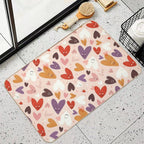 Cute Smiling Hearts Pattern  Fade-Resistant Bath Mat