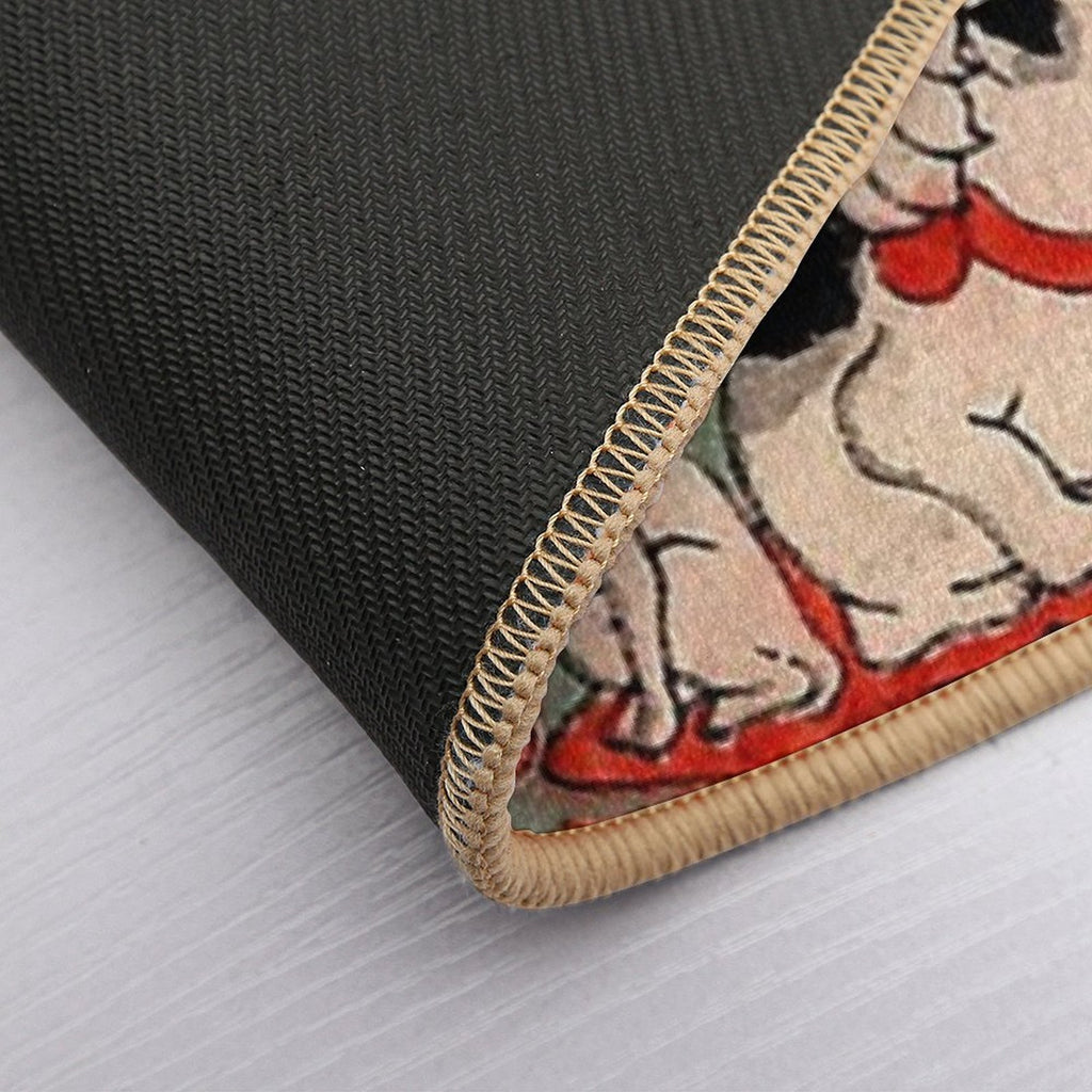 Antique Japanese Woodblock Print Cats ~ Cat Tattoo Flash  Versatile Bath Mat