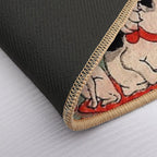 Antique Japanese Woodblock Print Cats ~ Cat Tattoo Flash  Versatile Bath Mat