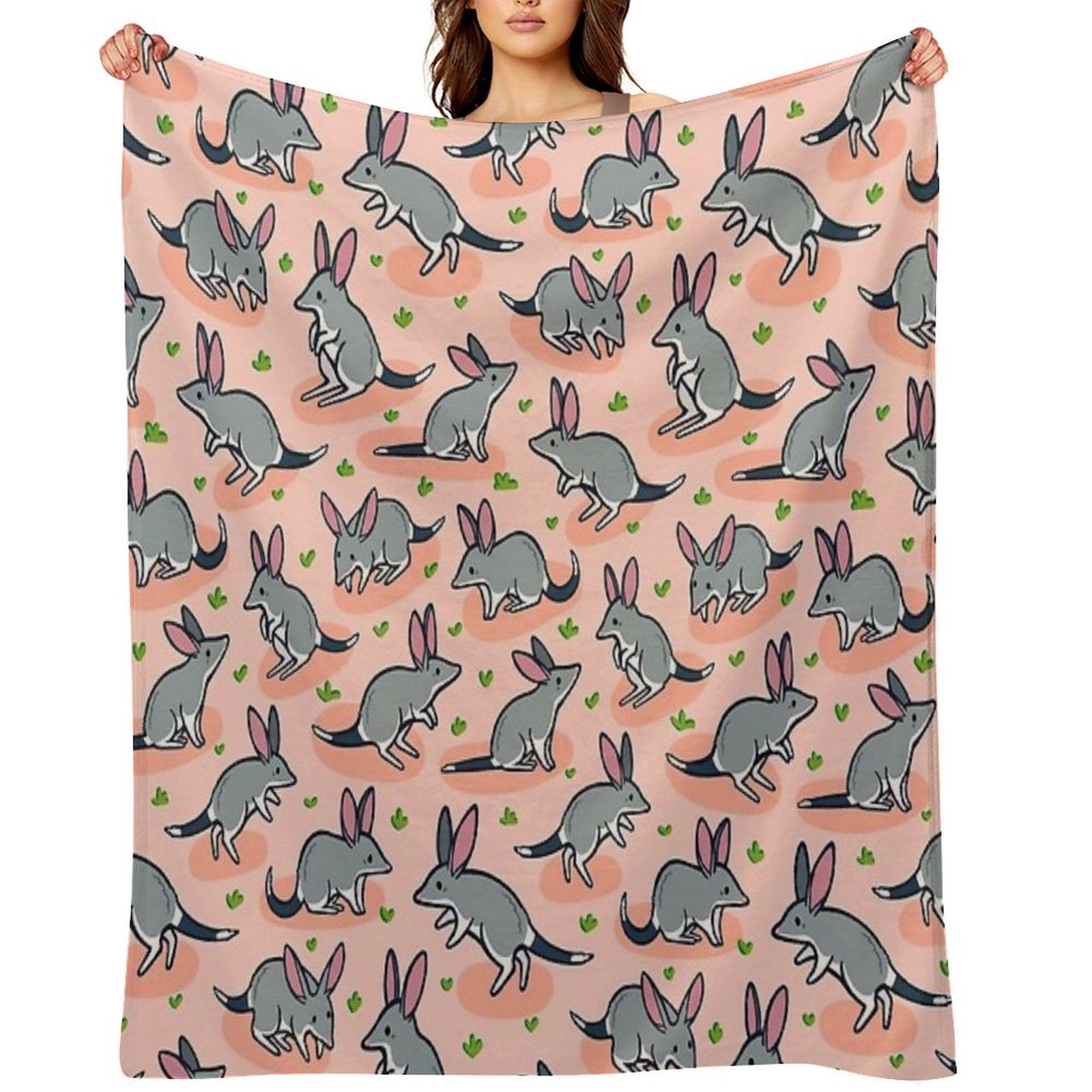 Bouncing Bilbies Machine-washable Throw Blanket