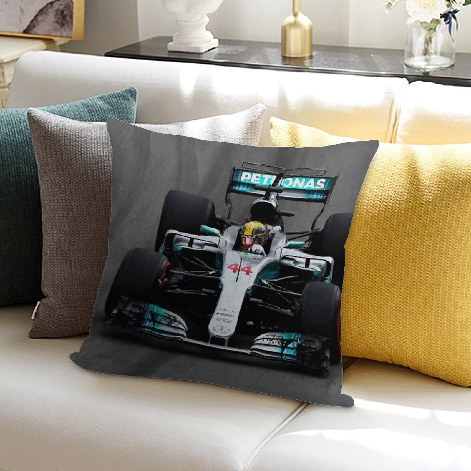 Lewis Hamilton 44 - Digital Art Soft Multiple Sizes Throw Pillow