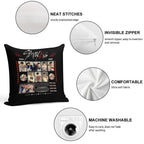 Stray Kids Concert Tour T-shirt Kpop Boy Group Bang Chan Lee Know Changbin Hyunjin Han Felix Seungmin Jeongin Soft Luxury Feel Throw Pillow