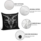 Baphomet Goat Head with Pentagram Occult Symbolism Or Satanist Symbols Soft Durable Construction Throw Pillow