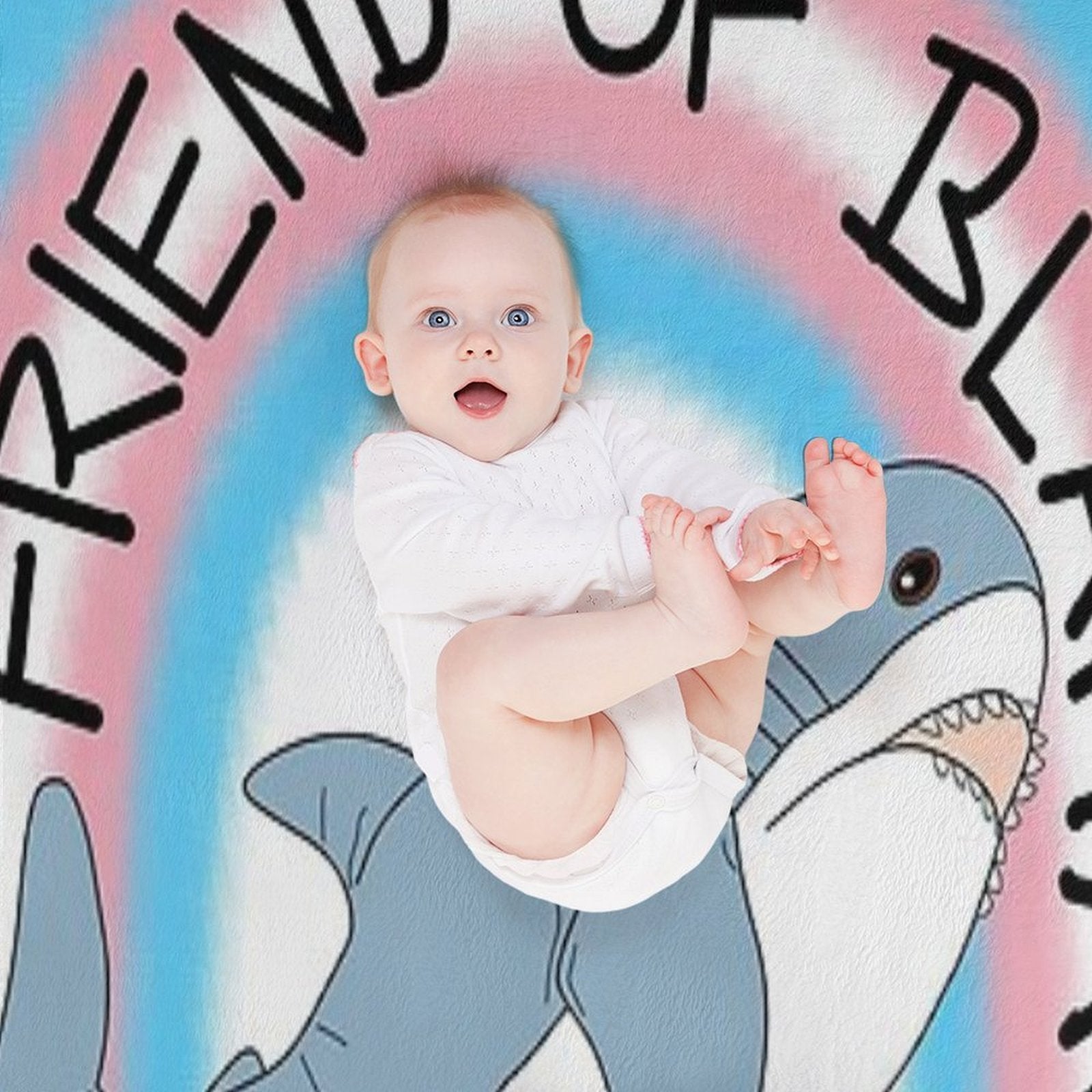 Friend of Blahaj Gift-ready Throw Blanket