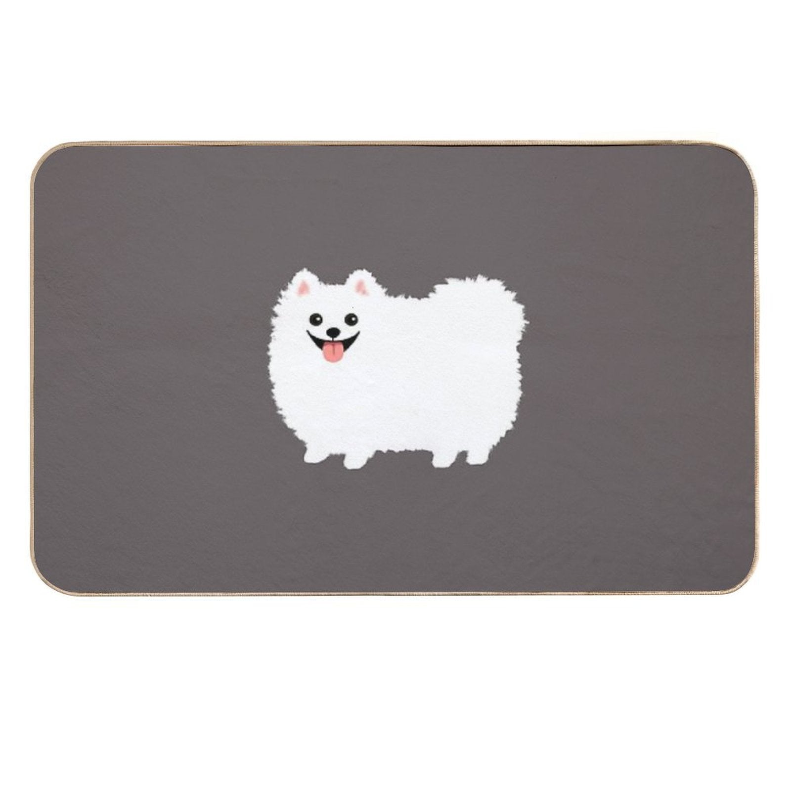 Fluffy White Pomeranian  Multi-Purpose Bath Mat