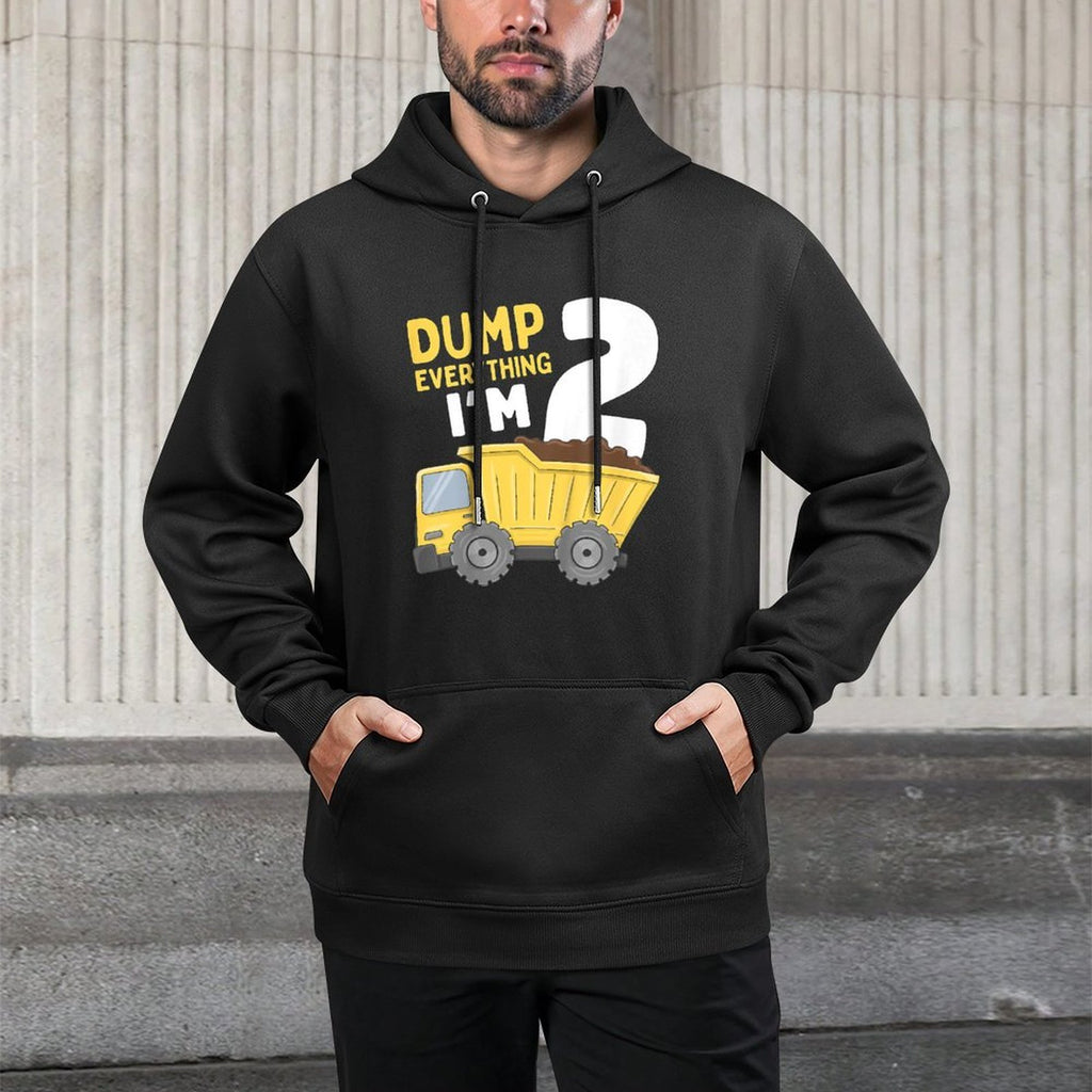 Construction Truck 2nd Birthday Boy 2 Two Year Old Unisex Design Hoodie