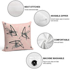 Atomic Boomerangs on Lunar Pink Soft Gift Ready Throw Pillow