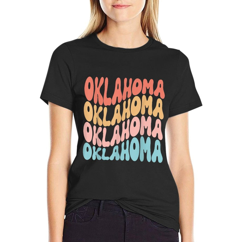 Funny Cute Retro Graphic Men Women  Kids Oklahoma  Cotton T-Shirt