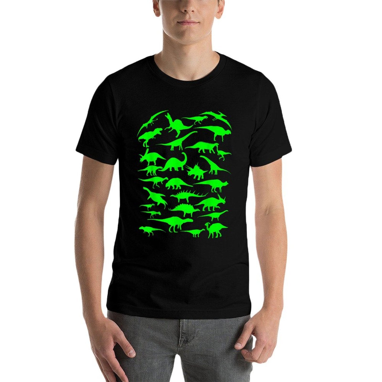 Funny Sheldon Nerdy Dinosaurs All Over Science Geek Gift  Eco-friendly Material T-Shirt