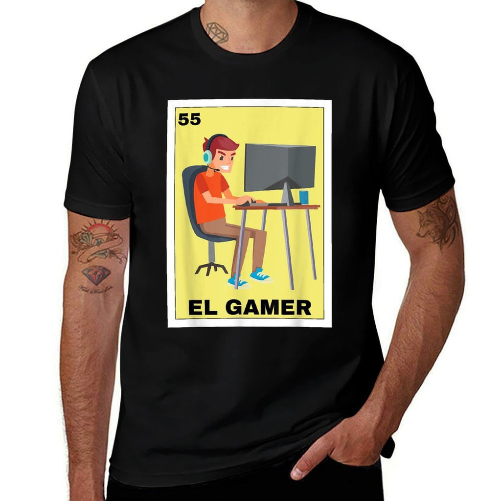 Funny Mexican Design for Gamers - El Gamer  Wrinkle-resistant T-Shirt