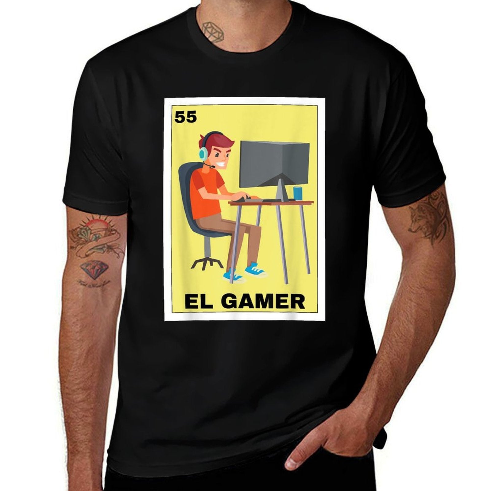 Funny Mexican Design for Gamers - El Gamer  Wrinkle-resistant T-Shirt