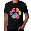 Cute Tie Dye Paw Print Pet Owner Paw Print Tie Dye Dog Lover for Men Women Girls Kids  Eco-friendly Material T-Shirt