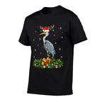 Heron Bird Christmas Lights Reindeer Santa Xmas Adult  Kids  Durable T-Shirt