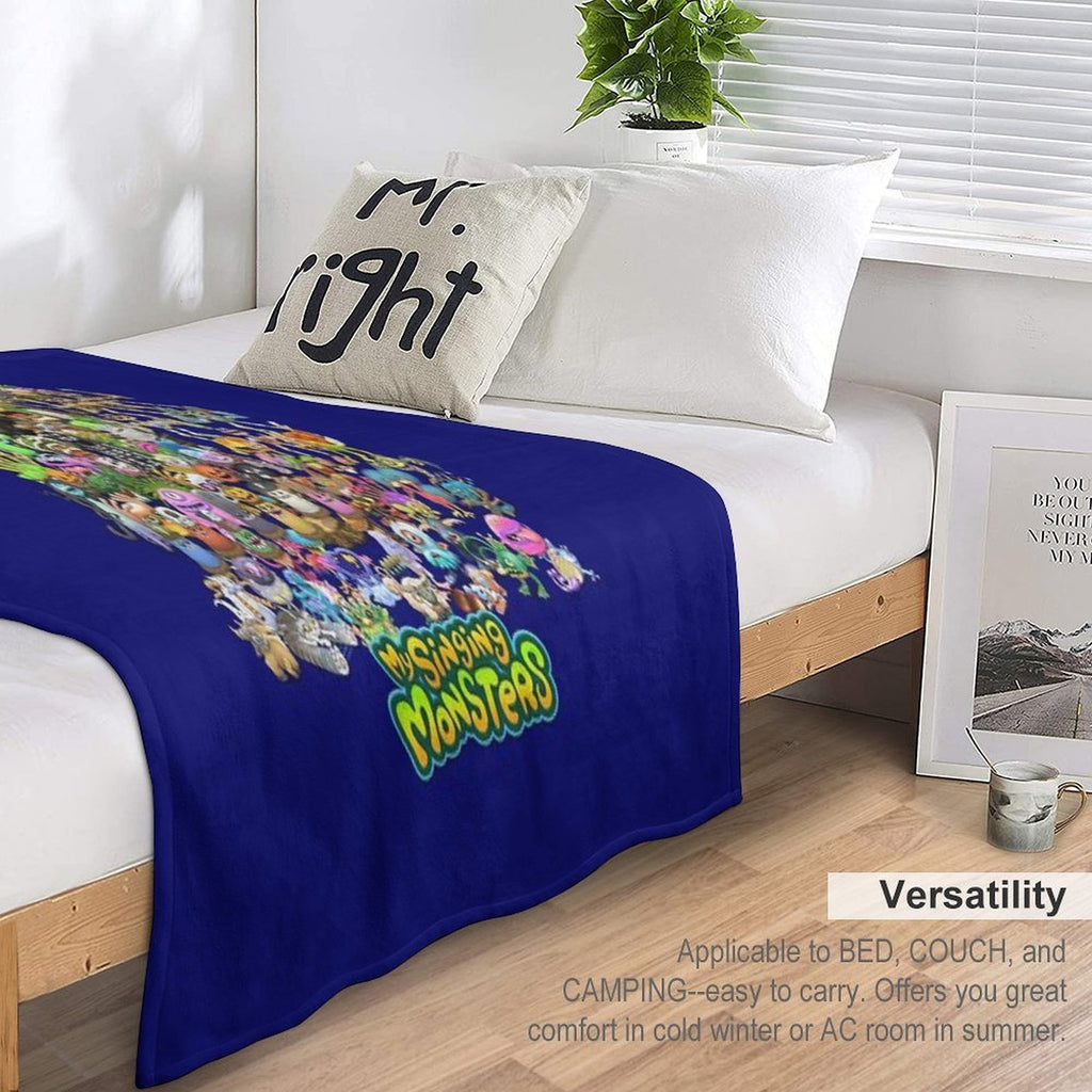 Singing Monsters Group Photo Velvety-soft Throw Blanket