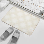 Lace Snowflakes on Cream  Easy To Clean Bath Mat