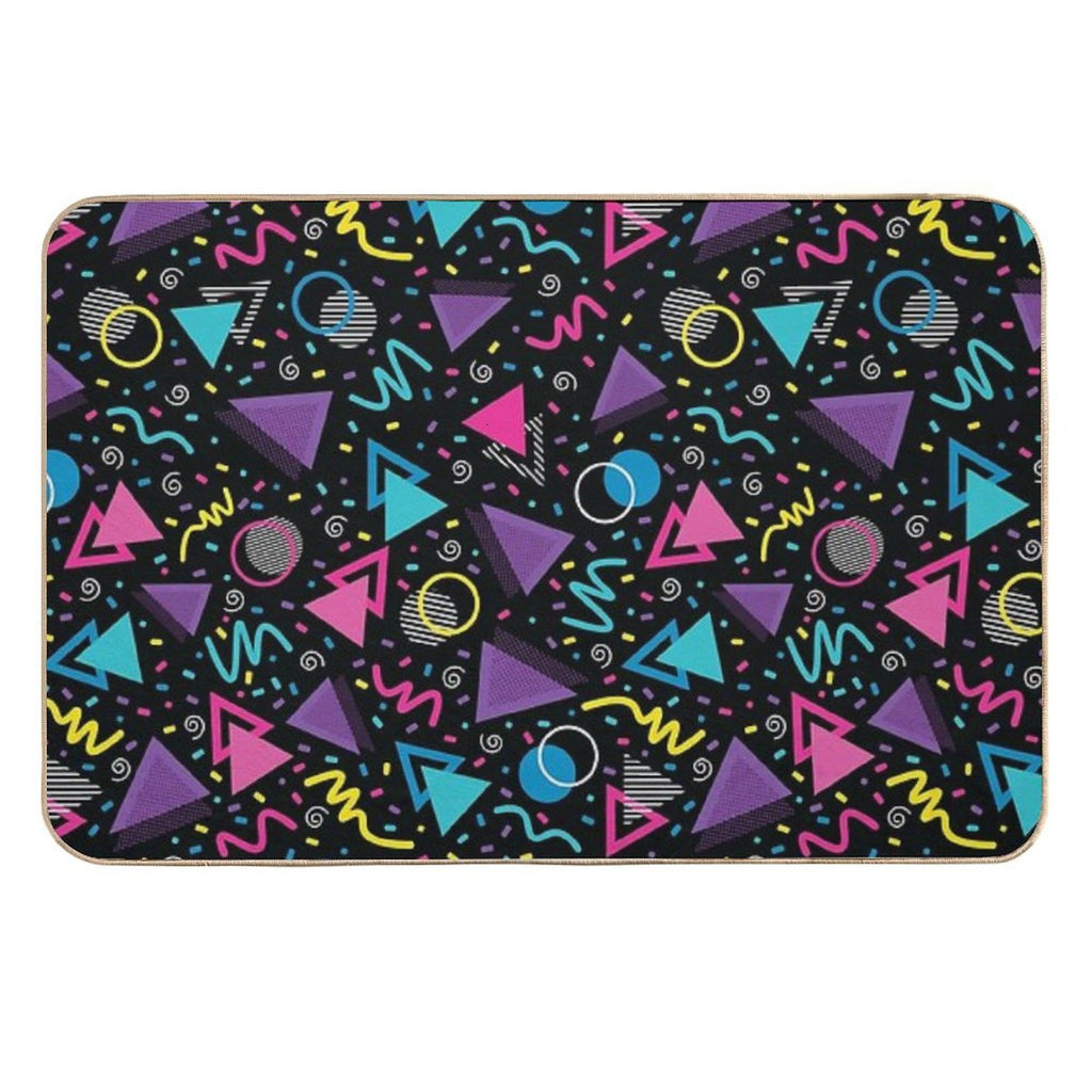 Neon Retro 90S Sprinkle Pattern  Anti-Trip Bath Mat