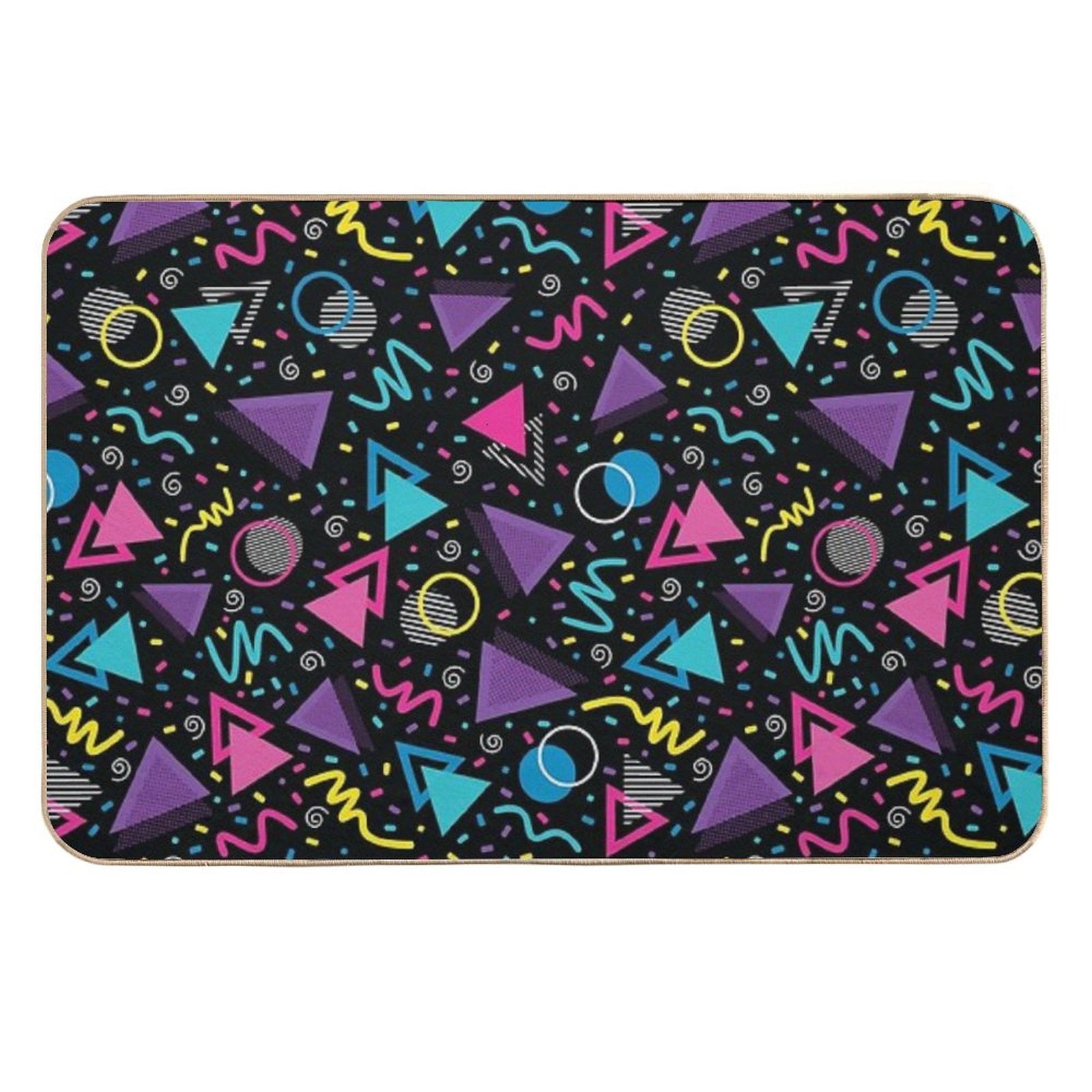 Neon Retro 90S Sprinkle Pattern  Anti-Trip Bath Mat