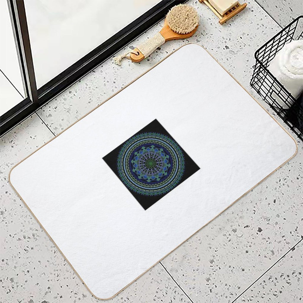 Forest & Tide Mandala – Earth-Inspired Spiritual Geometry for Nature Souls  Non-Slip Bath Mat