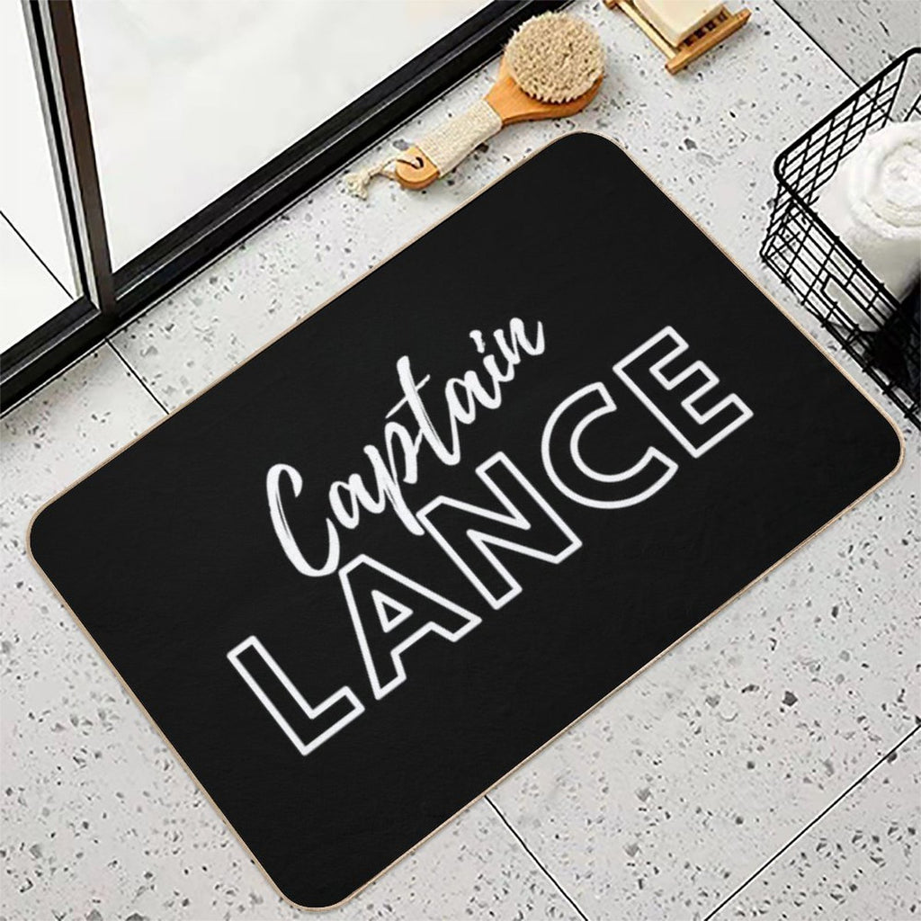 Captain Lance White Typography - Legends of Tomorrow  Repositionable Bath Mat