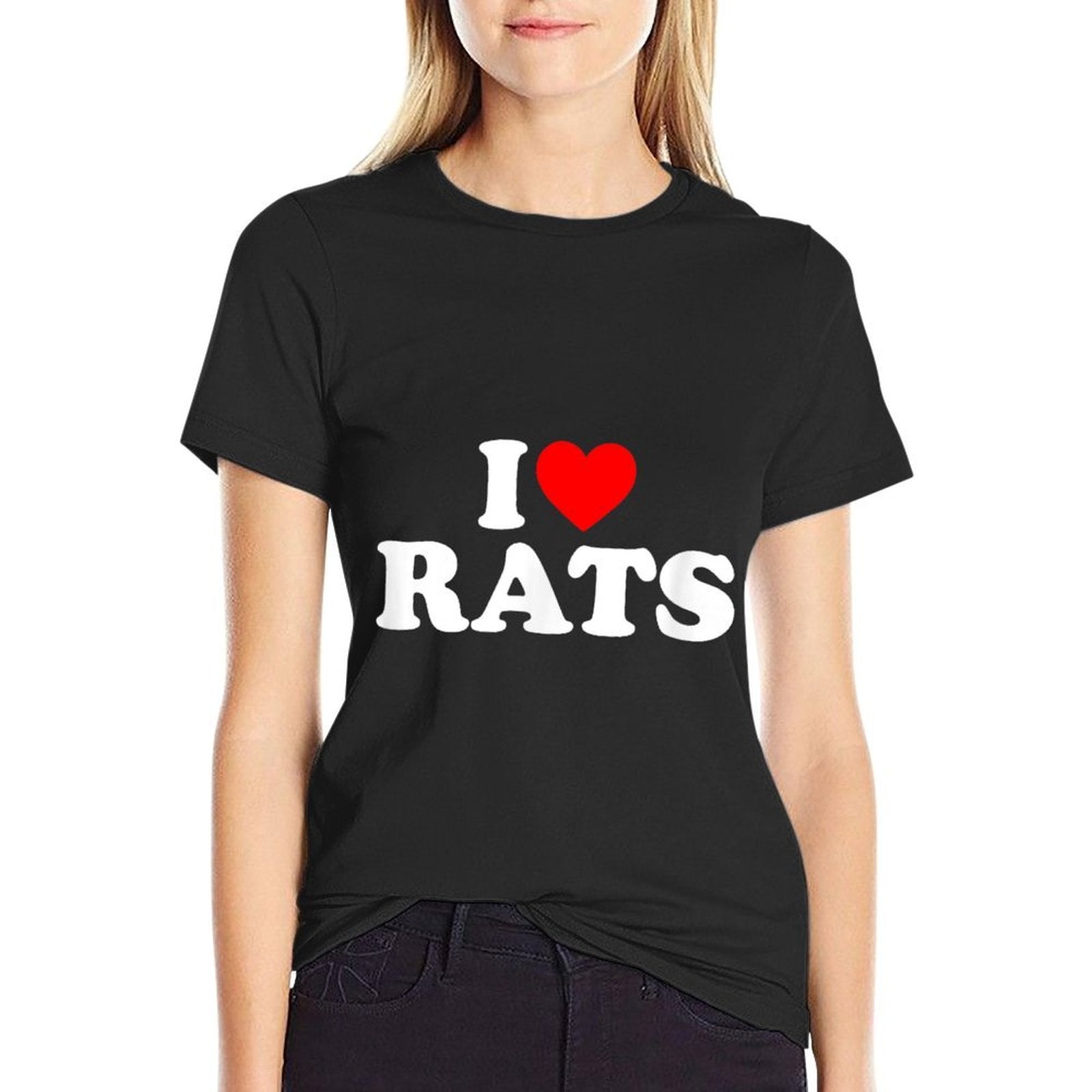 I Love Rats,I Heart Rats  Polyester Blend T-Shirt