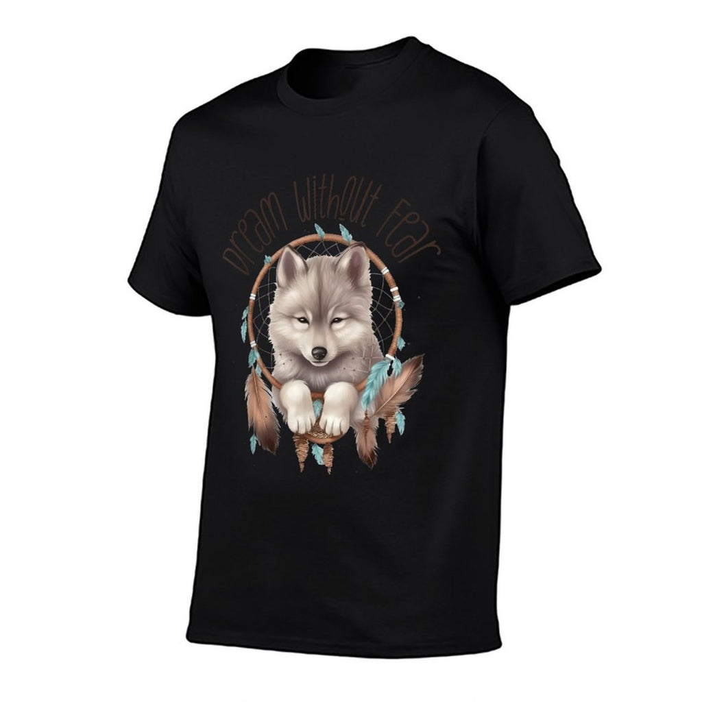 Vintage Western Dreamcatcher Wolf Graphic Design Wolf Women  Slim-fit Cut T-Shirt