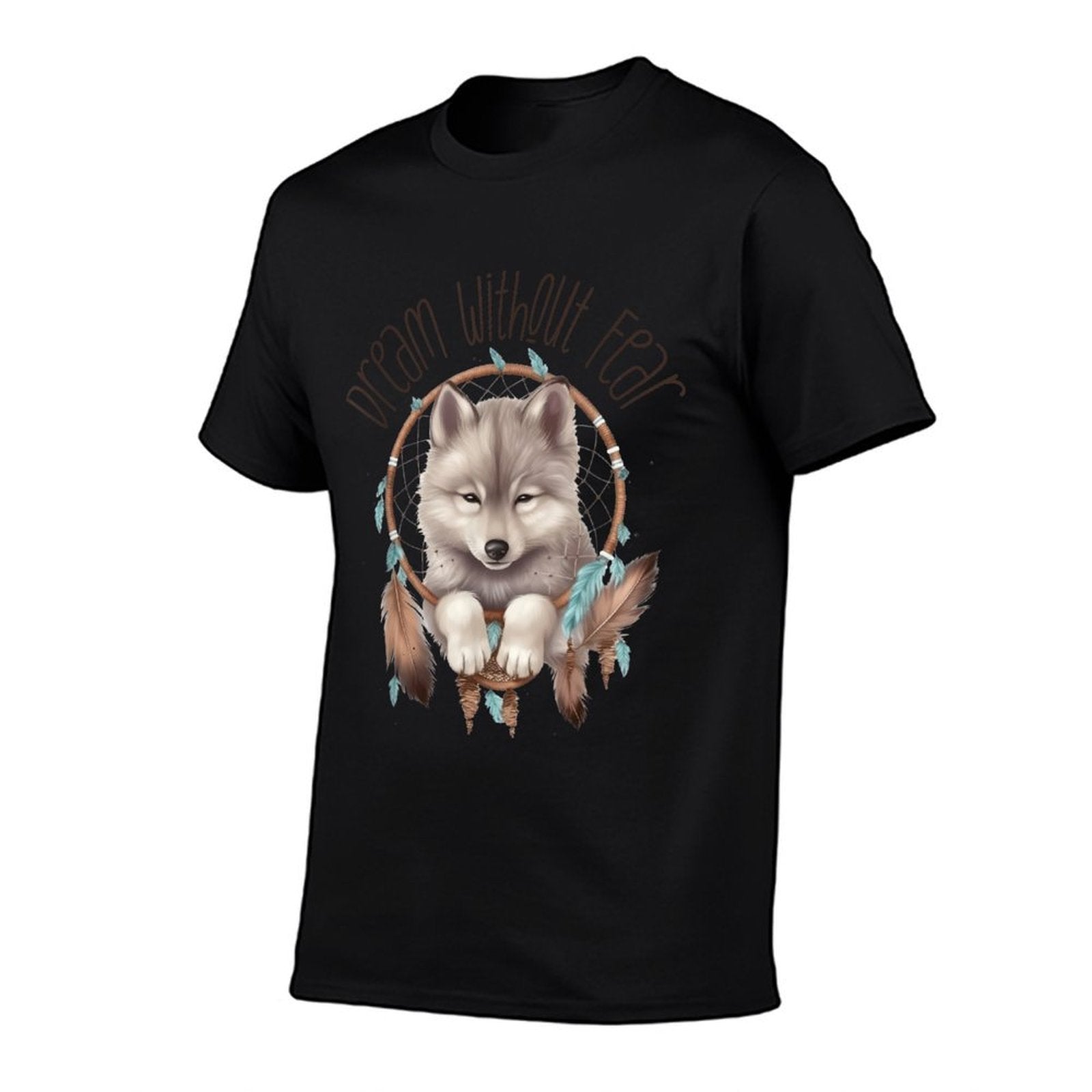 Vintage Western Dreamcatcher Wolf Graphic Design Wolf Women  Slim-fit Cut T-Shirt