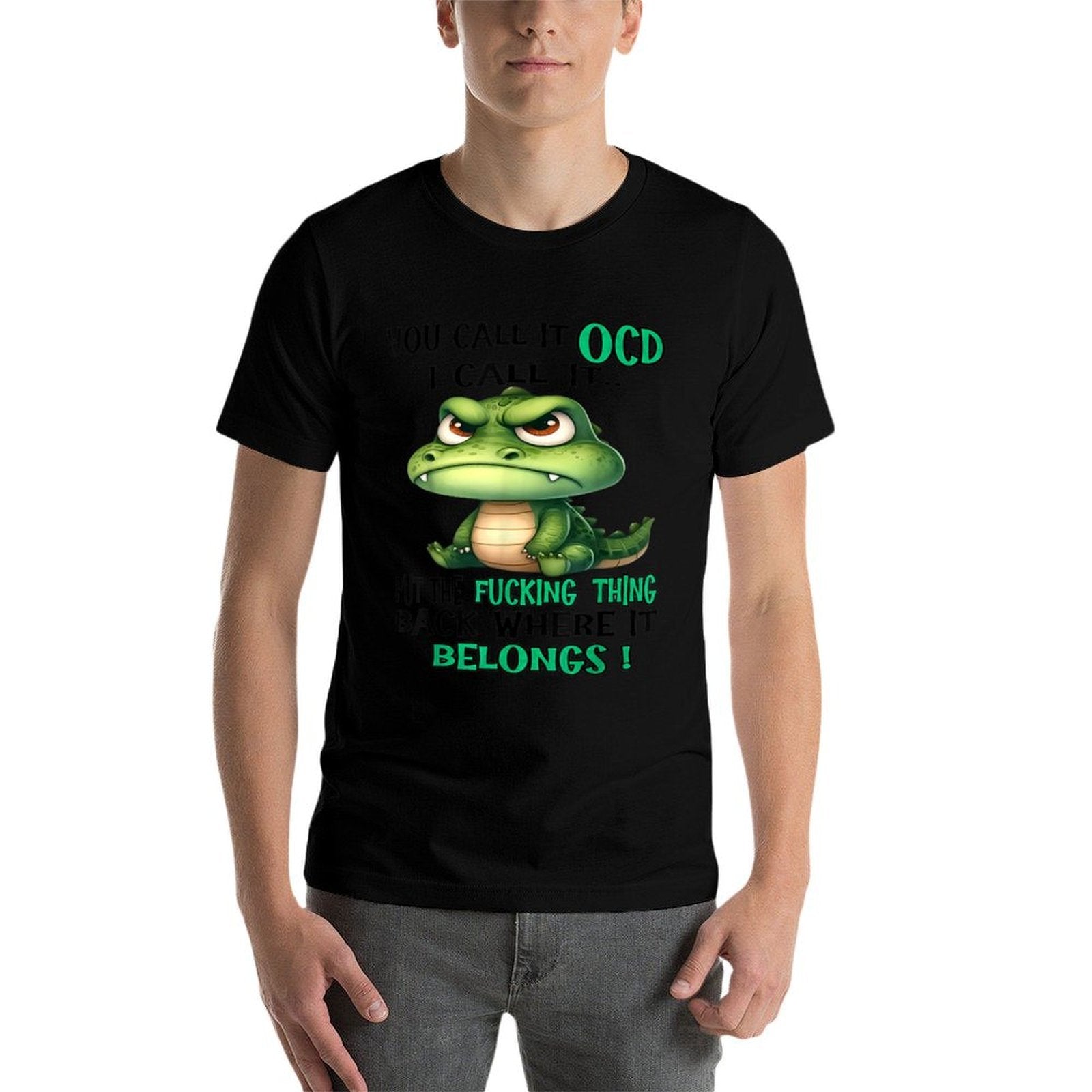 Cute Crocodile You Call It OCD I Call It  Graphic-printed T-Shirt