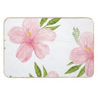 Beautiful Seamless Floral Flowers on White Background. Spring  Easy Maintenance Bath Mat