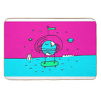 Surreal Planet - Cute Bright Solar System Earth  Toxin-Free Bath Mat