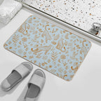 Cheetahs And Plants Boho  Easy Maintenance Bath Mat