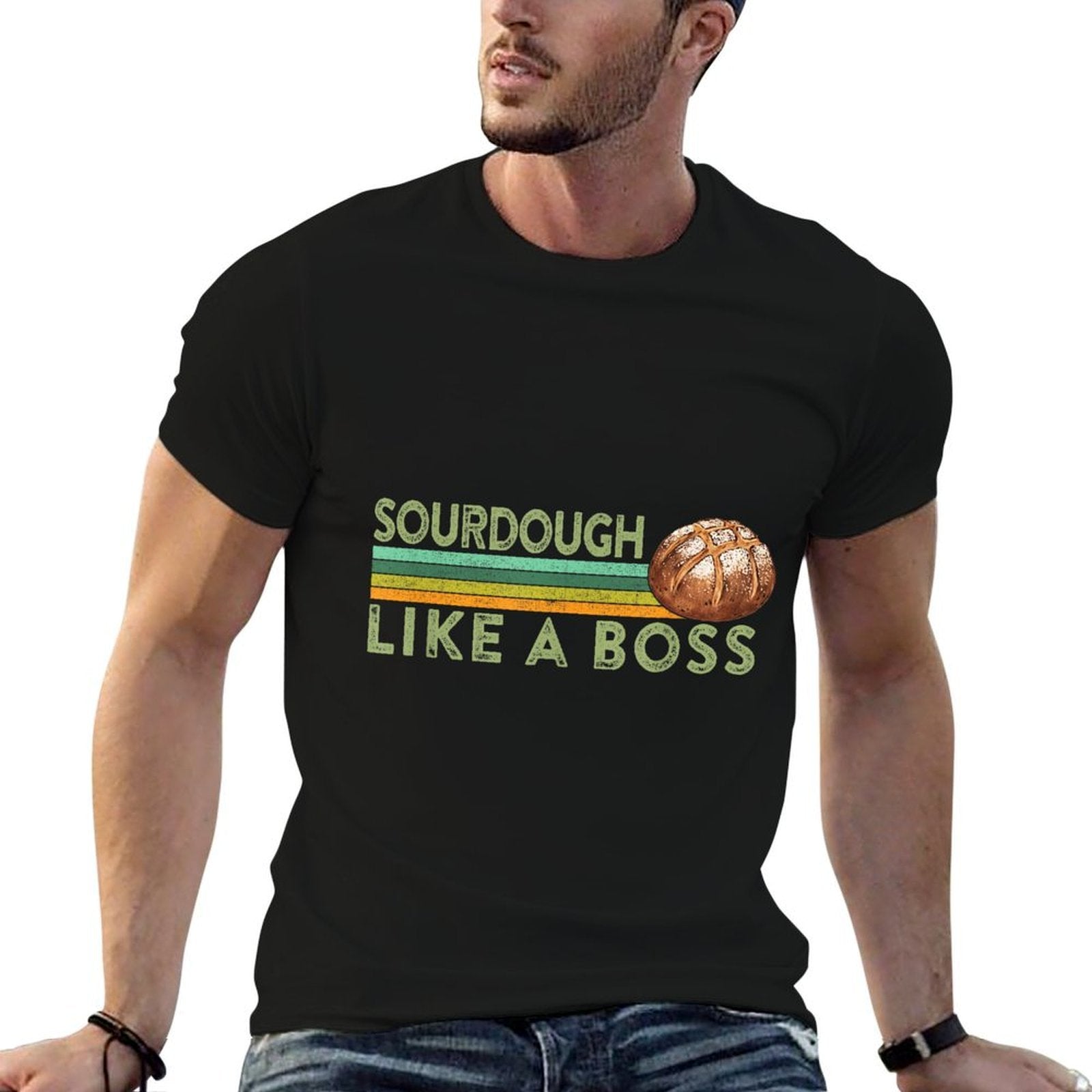 Sourdough Like A Boss Retro Sourdough Bread Baker Quote Meme  Eco-friendly Material T-Shirt