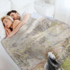 Herdwick Sheep Landscape Watercolour Photograph Shrink-resistant Throw Blanket