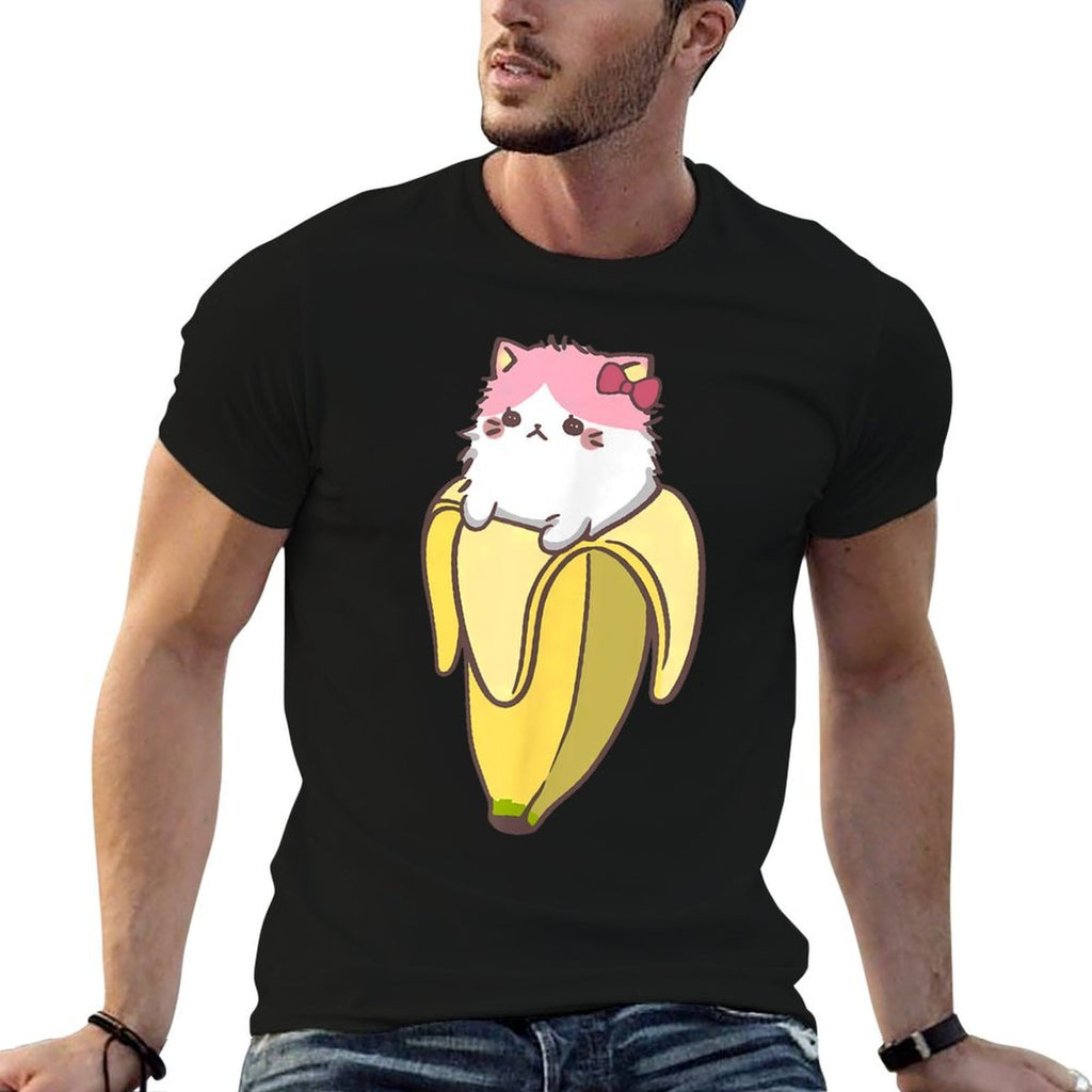 Banana Cat Funny Kawaii Bananya Gift Bday for Men Women Girls Kids  Soft T-Shirt
