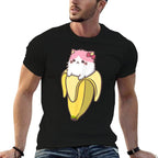 Banana Cat Funny Kawaii Bananya Gift Bday for Men Women Girls Kids  Soft T-Shirt