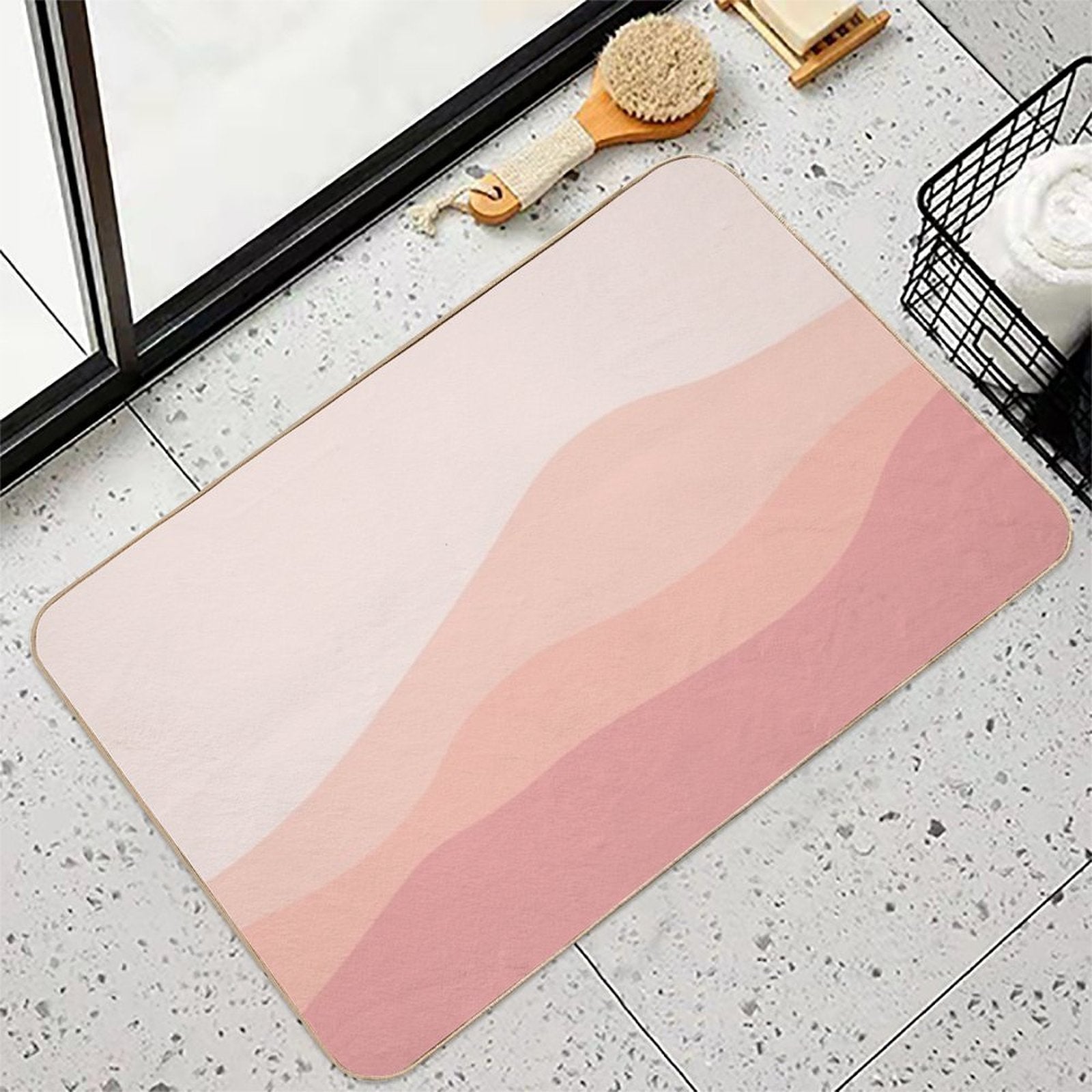 Aesthetic Soft Red Mountains  Multi-Purpose Bath Mat