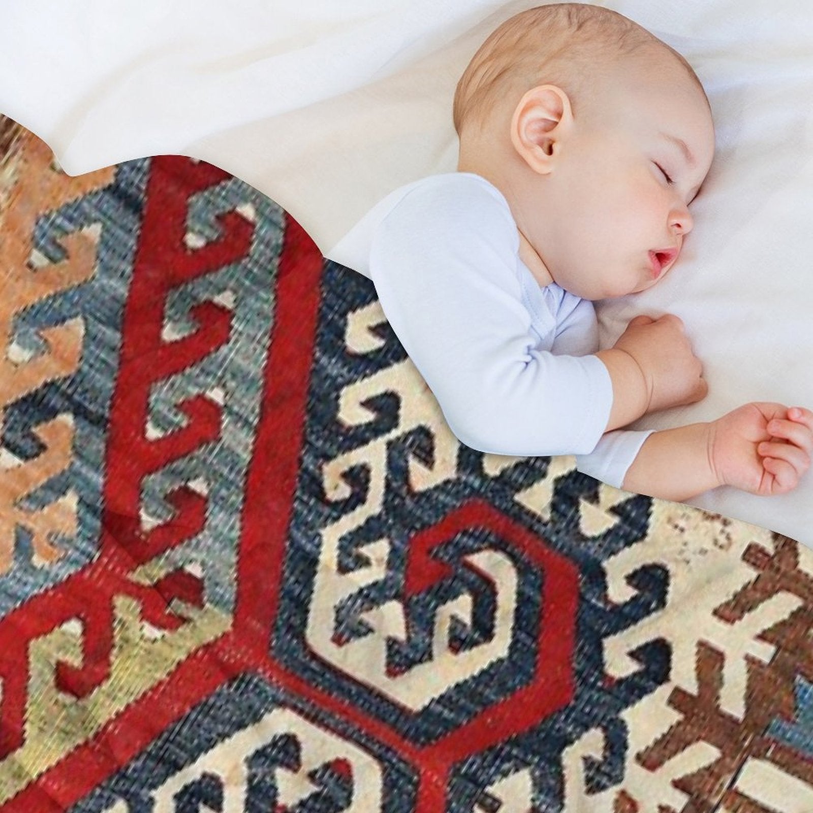 Hotamis  Antique Konya Turkish Kilim Print Velvety-soft Throw Blanket