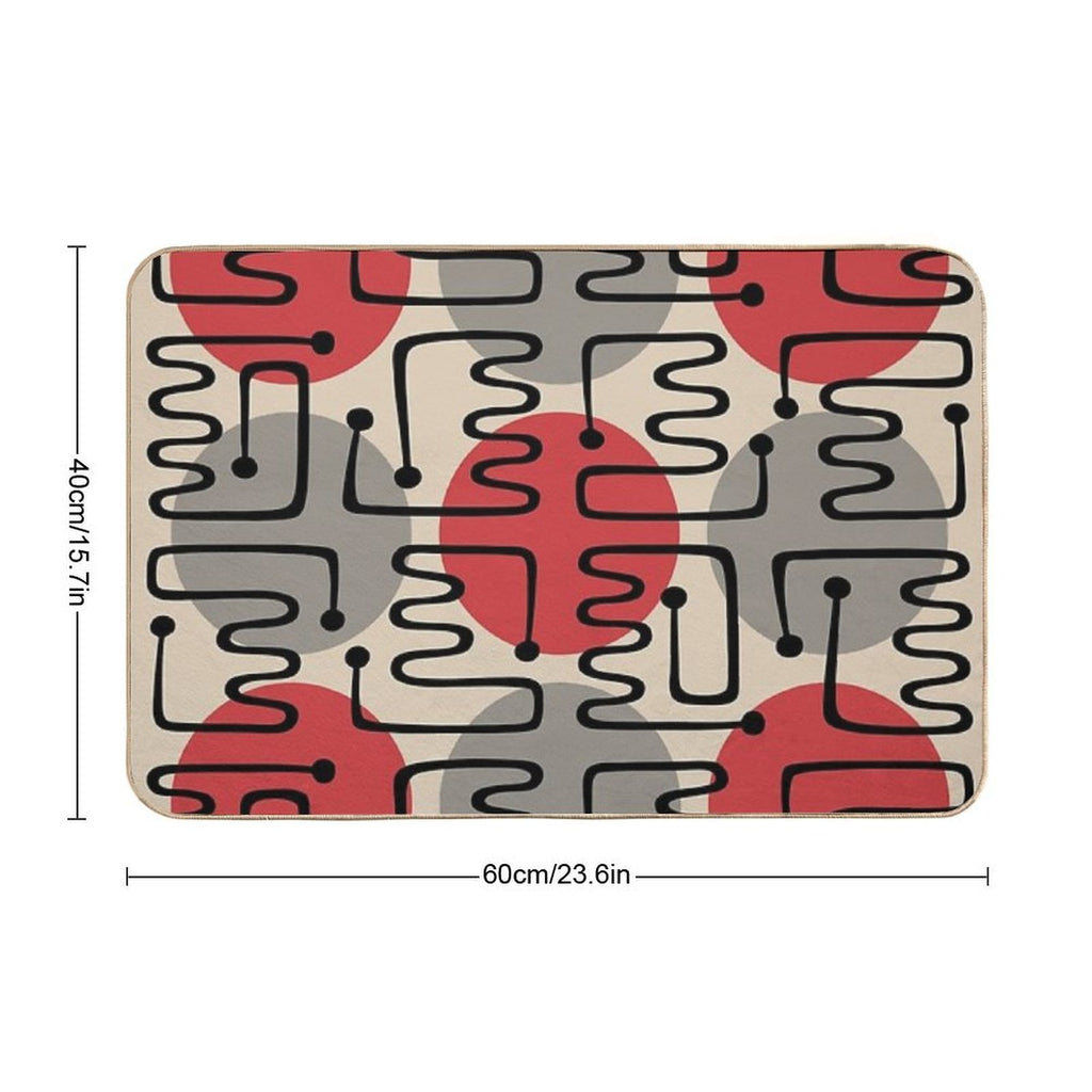 Mid Century Modern Atomic Polka Dot Pattern 231  Slip-Resistant Bath Mat